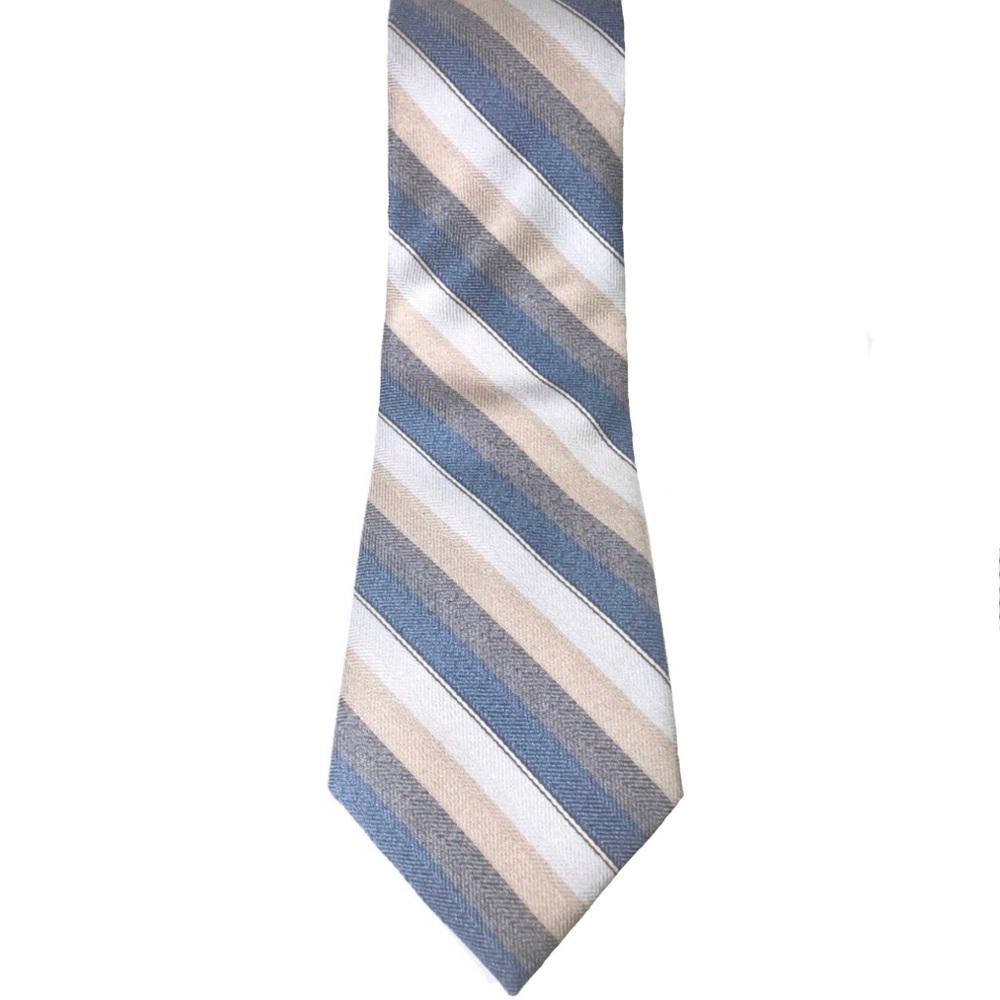 Vintage Don Loper Blue & Tan Men’s Tie - Picture 2 of 7